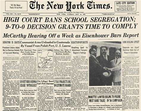 Posterazzi Segregation Headline 1954 Nfront Page Of The New York Times