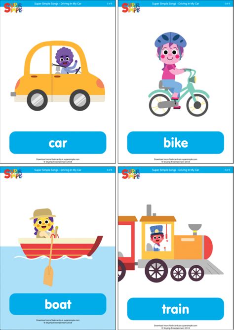 Driving In My Car Flashcards Super Simple Flashcards For Kids