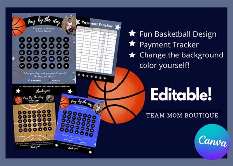 Basketball Calendar Fundraiser Basketball Fundraiser Etsy