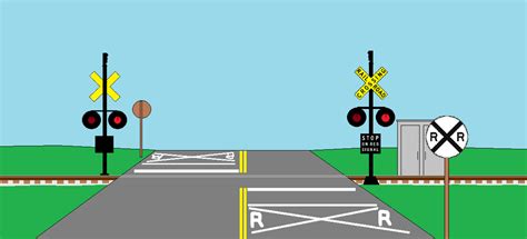 Railroad Crossing With Switched Sign Colors B By Willm3luvtrains On