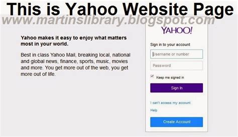 Login Yahoomail Sign Up Sign In Page Martins