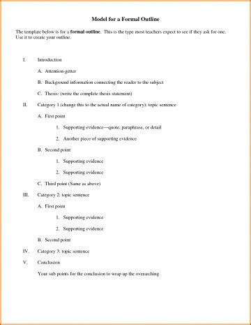 Mla (modern language association) style is most commonly used to write papers and cite sources within the liberal arts and humanities. 007 Informal Outline For Essay Formal Research Paper Example Compare And Contrast Sample Pdf ...