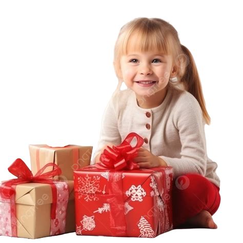 Portrait Of Cute Little Girl Sitting At Fireplace With Christmas T