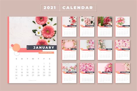Calendarios 2021 Para Editar En Ilustrator 【plantillas Gratis 018