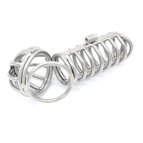 Male Chastity Device Cock Cage Stainless Steel Penis Lock Restraints