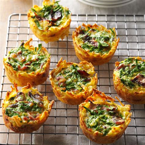 Frozen hash browns help cut down on prep time, which means you can get breakfast or dinner on the table faster. Hash Brown Quiche Cups Recipe | Taste of Home