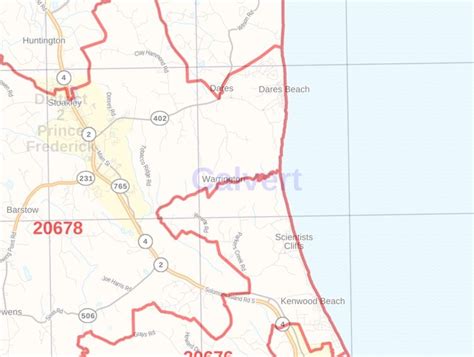 Calvert County Zip Code Map Md
