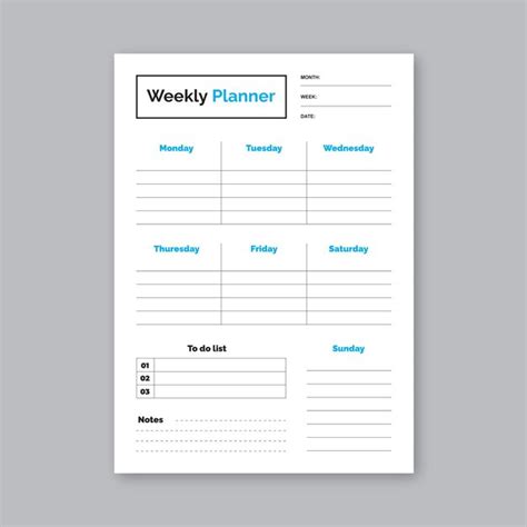 Premium Vector Weekly Planner Design