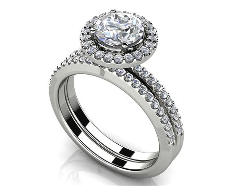 Eternal Dreams Round Diamond Wedding Ring Set Rocos Jewelry