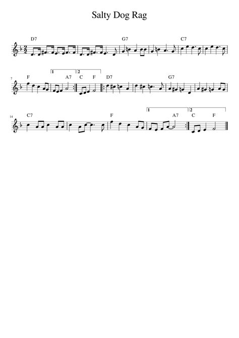 Salty Dog Rag Sheet Music For Piano Solo