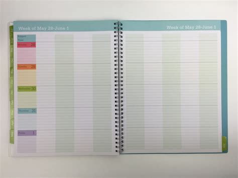 Rainbow Weekly Spread In Converted Blue Sky Teacher Planner All About