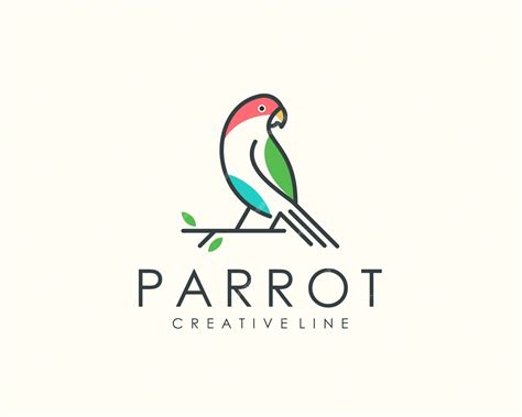 Premium Vector Parrot Logo Animal Line Art
