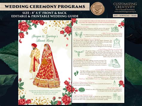 Anand Karaj Guide Punjabi Ceremony As Sikh Wedding Guide Etsy