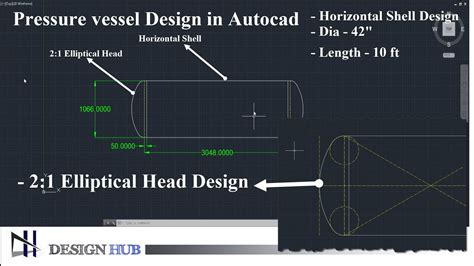 Horizontal Pressure Vessel 21 Elliptical Head Design In Autocad