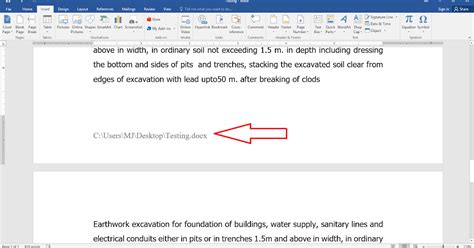 Learn New Things How To Insert File Location In Ms Word Header Footer