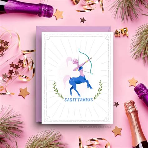 sagittarius astrology card zodiac birthday card etsy