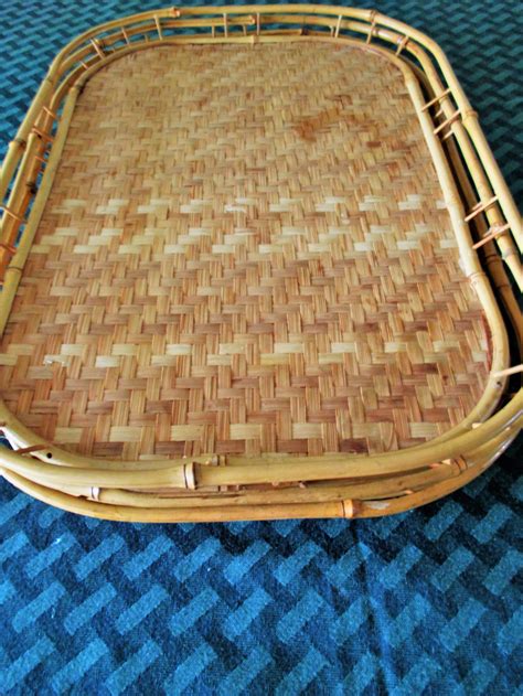 Bamboo Lap Serving Trays Set Of 2 Etsy