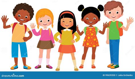 Stock Vector Cartoon Illustration Of A Group Of Children Student Stock