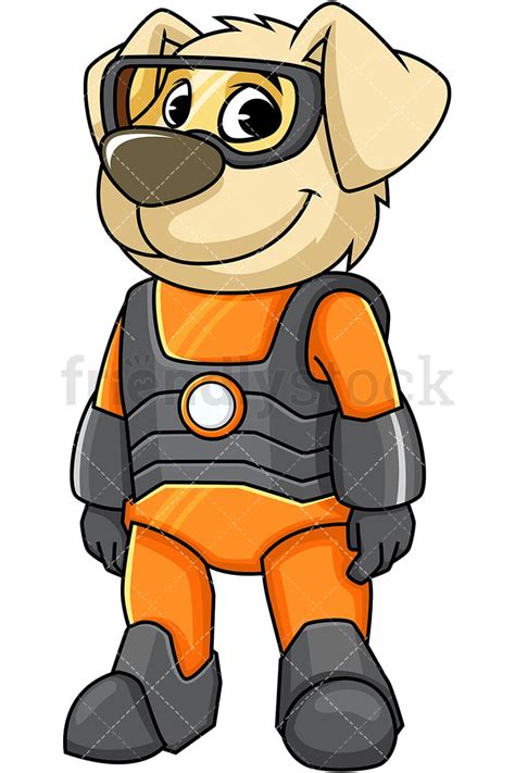 Mascot Dog Robot Suit Cartoon Vector Clipart Friendlystock