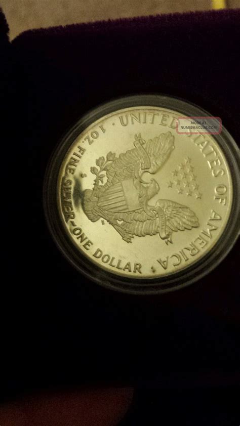 1987 1oz 999 Fine Proof Silver American Eagle Wbox And Bullion Coin