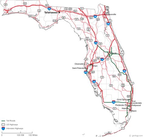Printable Map Of Road Map Of Florida State Road Map Free
