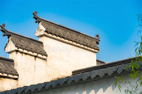 A Traditional Chinese Style Roofs With Tiles Stock Image Image Of