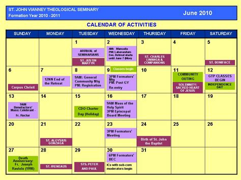 Cagayan De Oro Chronicles Sjvts June 2010 Calendar