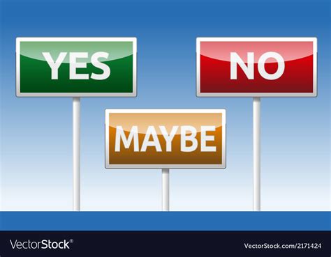 Yes No Maybe Royalty Free Vector Image Vectorstock
