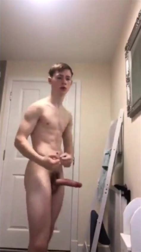 Hot Young Baited Lad Jerks His Massive Cock