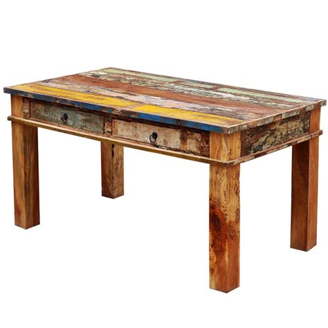 Our farmhouse collection table tops are a solid 2 thick, made with solid reclaimed wood. Unique Reclaimed Wood Rustic Dining Room Table Furniture