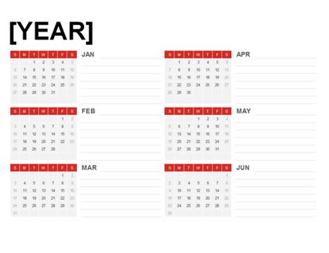 Editable Any Year Calendar