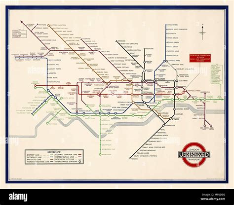 Vintage 1930s London Underground Tube Map By H C Beck Lithograph In