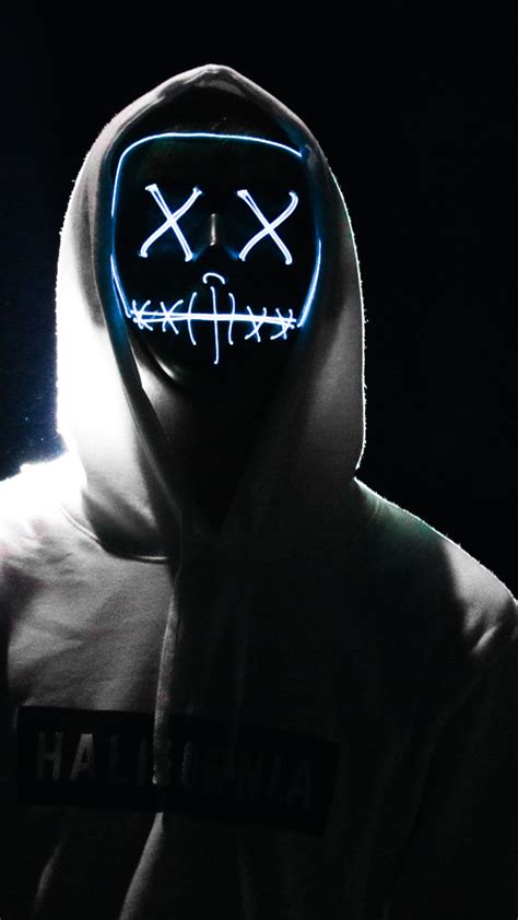 Man Wallpaper 4k Led Mask Dope Night Anonymous Hoodie Amoled