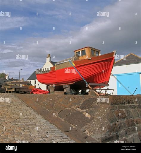 Partly Renovated Fishing Trawler In Dry Dock Johnshaven Aberdeenshire