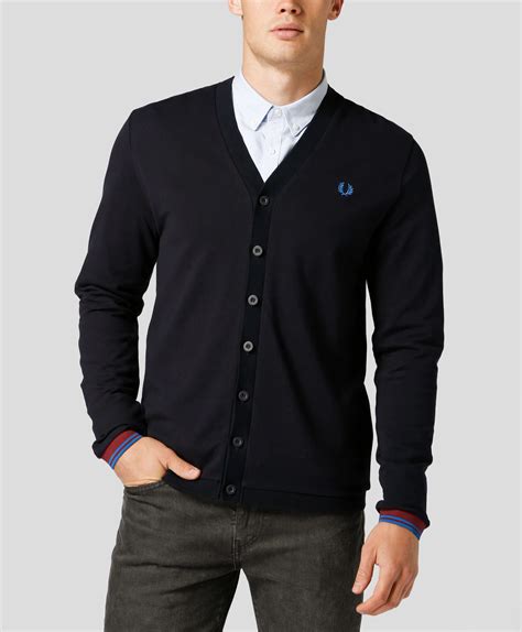 fred perry pique cardigan scotts menswear