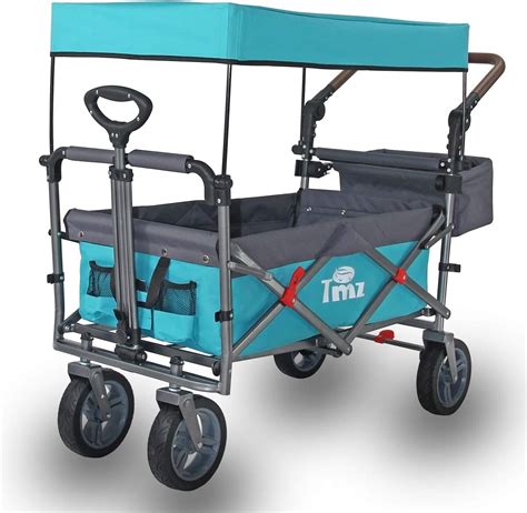 Tmz Utility Folding Beach Wagon With Removable Canopy Collapsible Hand