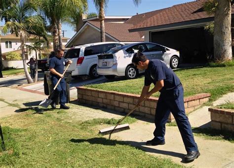 Firefighters Finish Yard Work For Man Who Collapsed While Mowing Los Angeles Times