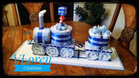 Diaper Cake Baby T Blue Train Diaper Cake For Boys Baby Etsy