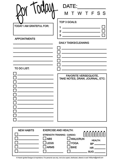 Universal Daily Planner Printable Editable Free 85 X 55 Get Your