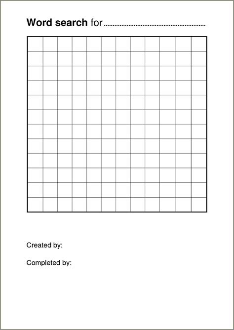 Blank Wordsearch Grid Printable Blank Word Search Template White Gold