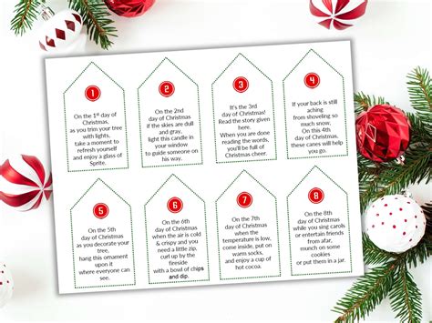 Sweet And Simple 12 Days Of Christmas Poem Tags Christmas T Etsy