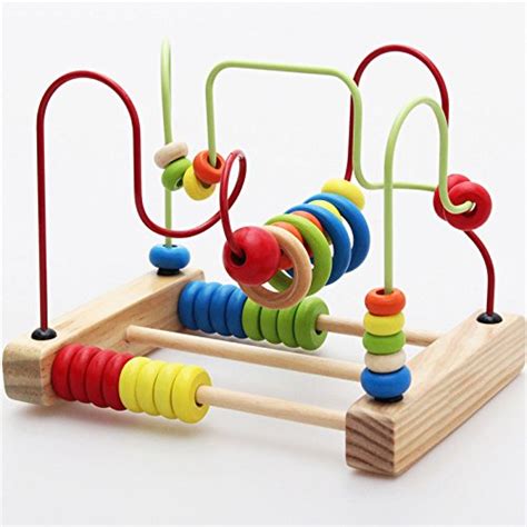 Montessori Baby Toys Classic Large Wire Beads Maze Wooden Toys Around