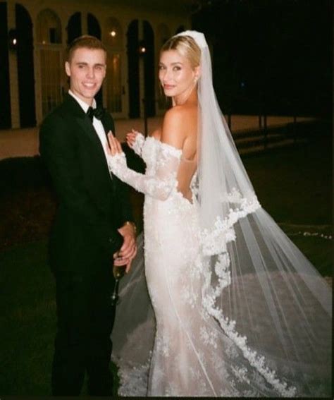 Hailey Baldwin And Justin Bieber Celebrity Wedding Dresses Glamorous