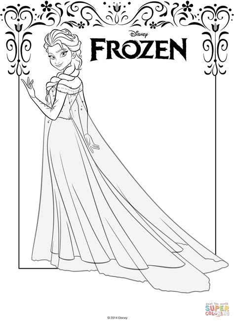 Elsa From Frozen Coloring Page Free Printable Coloring Pages