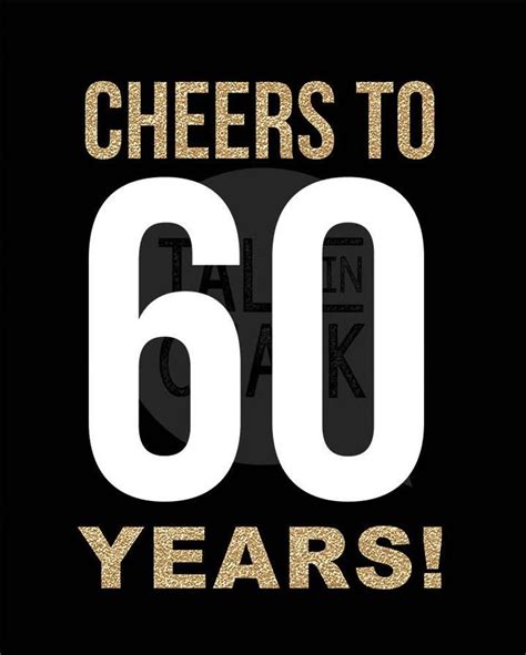 60th Birthday Printable Black And Gold Sign Pack 60th Birthday Digital