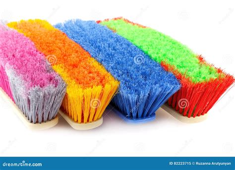 Colorful Brooms Stock Image Image Of Dust Isolation 82223715