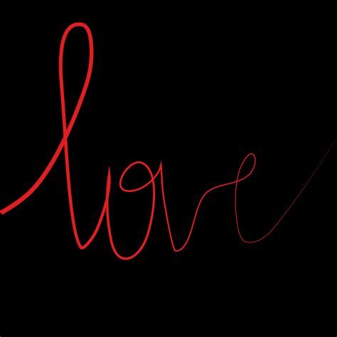 Text Love Red Color Hand Writing On Black Background 5985115 Vector Art