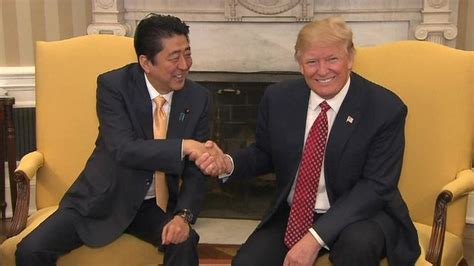 Look At Me Trump And Abe S Awkward Handshake BBC News
