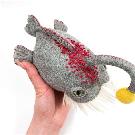 Angler Fish Toy Felt Fish Felt Angler Fish Felt Toy For Kids Etsy