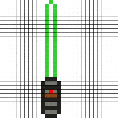 Green Lightsaber Star Wars Perler Bead Pattern Melty Bead Patterns